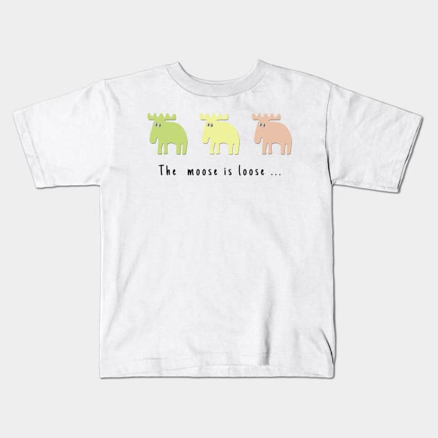 3 Cute Mooses Kids T-Shirt by Aurealis